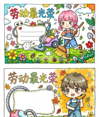 5.1劳动节主题画/手抄报 致敬劳动者 - 图画吧TUHUABA