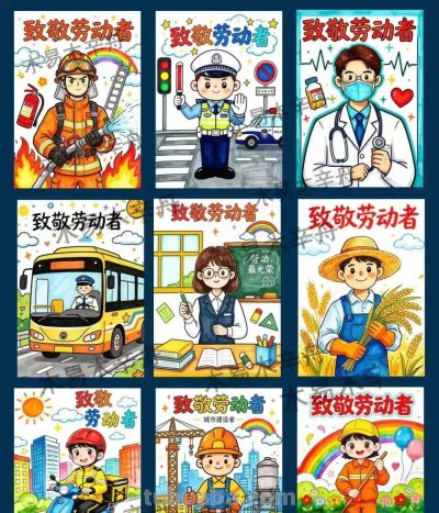 5.1劳动节主题画/手抄报 致敬劳动者 - 图画吧TUHUABA