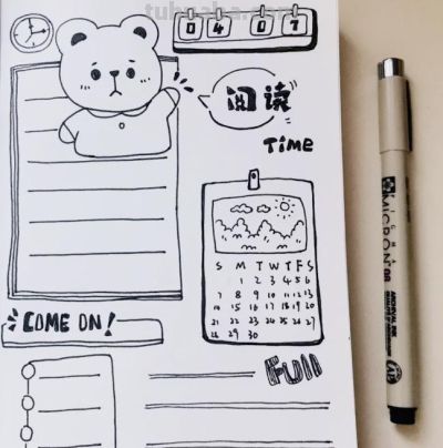 手抄报简单实用的排版，手帐日记超好用 - 图画吧TUHUABA
