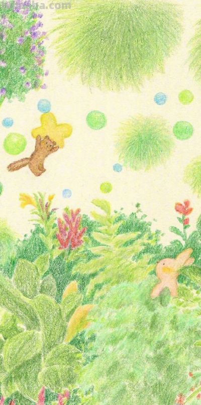 春日森林物语｜软萌治愈彩铅插画合集 - 图画吧TUHUABA