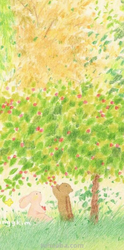 春日森林物语｜软萌治愈彩铅插画合集 - 图画吧TUHUABA