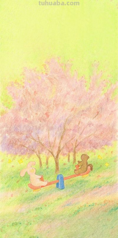 春日森林物语｜软萌治愈彩铅插画合集 - 图画吧TUHUABA