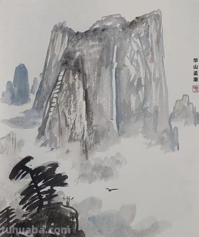 《峰峦叠嶂 壮美华山》（1）——孟潮华山速写作品欣赏 - 图画吧TUHUABA
