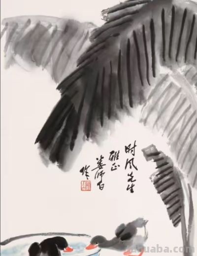 花下家禽闹春光，诗意盎然入画来 - 图画吧TUHUABA