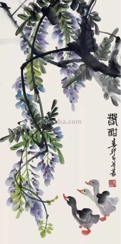 花下家禽闹春光，诗意盎然入画来 - 图画吧TUHUABA