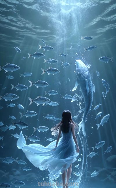 治愈插画//光与鱼 - 图画吧TUHUABA