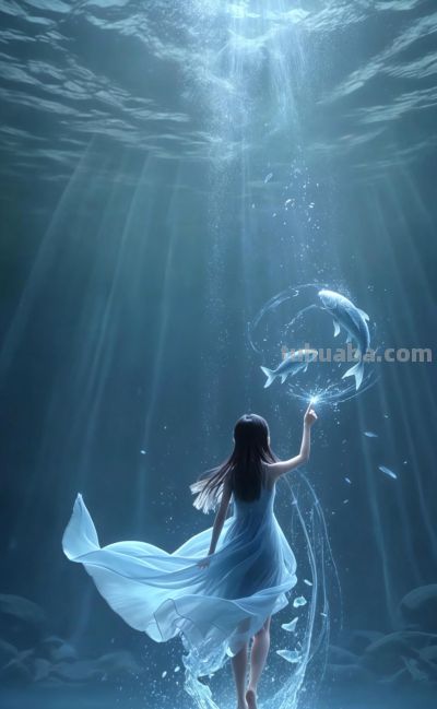 治愈插画//光与鱼 - 图画吧TUHUABA