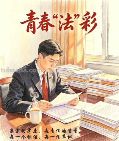 彩铅画里的青春“法”样——枣庄中院五四青年节特辑 - 图画吧TUHUABA