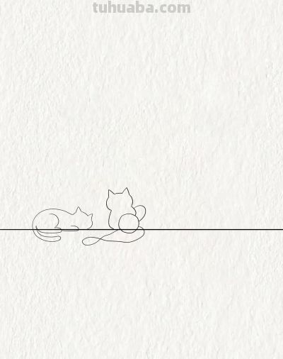 茜瓜简笔画调皮的小黑猫 - 图画吧TUHUABA