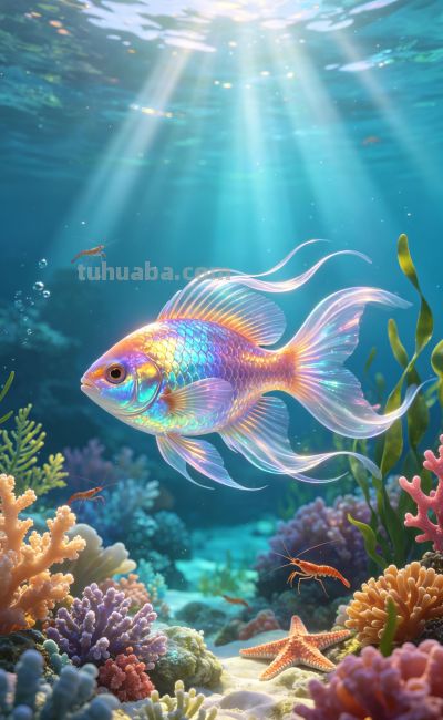 手机壁纸:海洋里一条五彩缤纷小鱼 - 今日头条 手机壁纸:海洋里一条五彩缤纷小鱼 - 图画吧TUHUABA