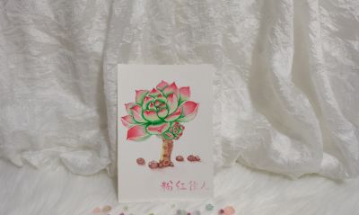 13 水彩粉红佳人（果花甘08） - 图画吧TUHUABA