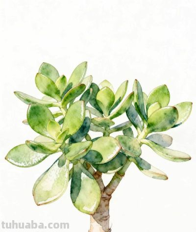 水彩画｜玉树 - 图画吧TUHUABA