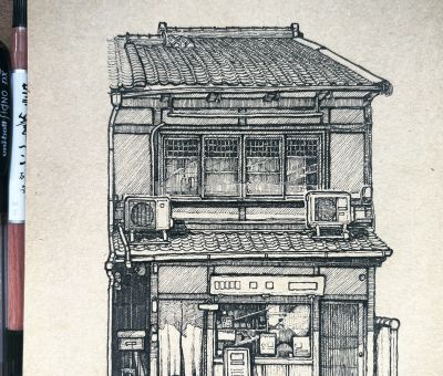 不堆细节，这种排线方式，才是建筑速写的高级解法！ - 图画吧TUHUABA