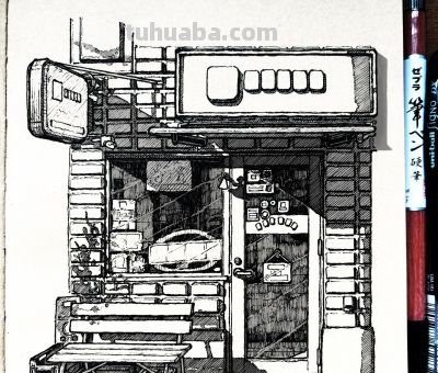 不堆细节，这种排线方式，才是建筑速写的高级解法！ - 图画吧TUHUABA