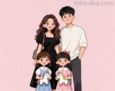 亲子简笔画头像 - 图画吧TUHUABA