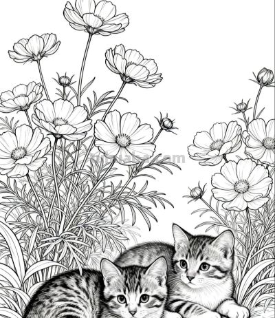 花间闲卧 是猫咪的温柔时光丨成竟绘生活小猫插画分享 - 图画吧TUHUABA