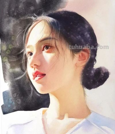 这组美女画，用水用色一流！ - 图画吧TUHUABA