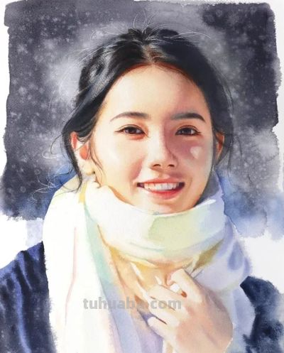 这组美女画，用水用色一流！ - 图画吧TUHUABA