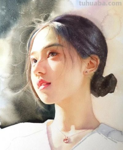 这组美女画，用水用色一流！ - 图画吧TUHUABA