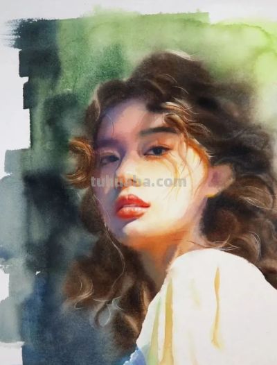 这组美女画，用水用色一流！ - 图画吧TUHUABA