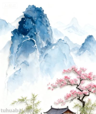 水彩画/远山桃花相映成趣! - 今日头条 水彩画/远山桃花相映成趣! - 图画吧TUHUABA