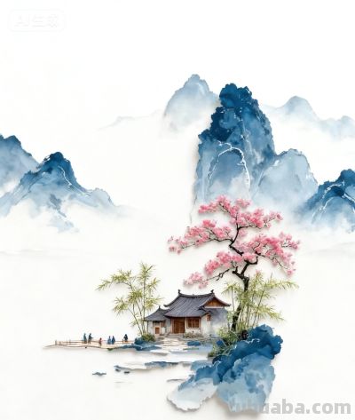 水彩画/远山桃花相映成趣! - 今日头条 水彩画/远山桃花相映成趣! - 图画吧TUHUABA