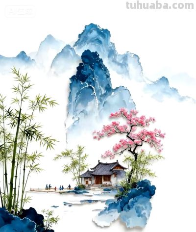 水彩画/远山桃花相映成趣! - 今日头条 水彩画/远山桃花相映成趣! - 图画吧TUHUABA