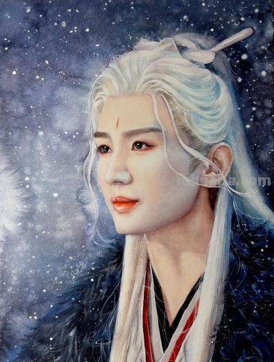 水彩笔下的罗云熙、成毅、刘亦菲，完全是天选古人从画里走出来吧 - 图画吧TUHUABA