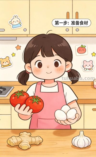 跟着漫画学做菜—西红柿炒鸡蛋 - 图画吧TUHUABA