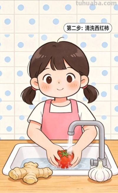 跟着漫画学做菜—西红柿炒鸡蛋 - 图画吧TUHUABA