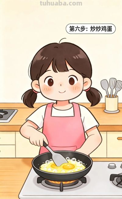 跟着漫画学做菜—西红柿炒鸡蛋 - 图画吧TUHUABA