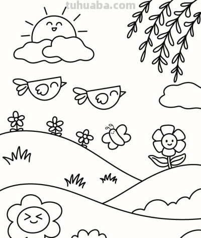 【简笔画教学】超可爱春天简笔画分步教学 - 图画吧TUHUABA