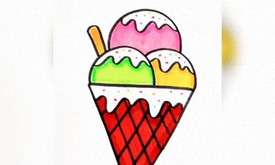 ＃简笔画画个冰淇淋🍦＃夏天的味道，冰激凌的诱惑！ - 今日头条