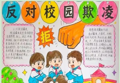 枣庄市共青希望小学开展防校园欺凌手抄报评比活动 - 图画吧TUHUABA