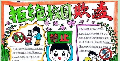 枣庄市共青希望小学开展防校园欺凌手抄报评比活动 - 图画吧TUHUABA