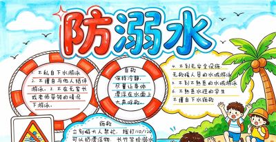 防溺水手抄报｜彩图+线稿，直接打印涂色，安全作业一次搞定 - 今日头条