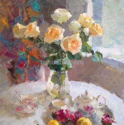 充满光感的花卉油画 | 亚历山大·沙巴德伊 - 图画吧TUHUABA