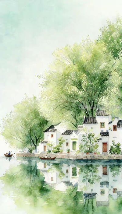 中国风清新水彩插画,江南水乡 - 今日头条 中国风清新水彩插画,江南水乡 - 图画吧TUHUABA