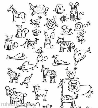 100个动物简笔画线稿，收藏备用 - 图画吧TUHUABA