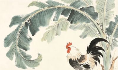 雄鸡唱晓 金穗摇风 岁稔年丰万事吉丨小画拾光公鸡国画素材分享 - 图画吧TUHUABA