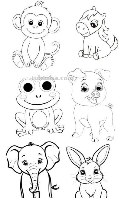78个小动物简笔画资料图，临摹学画 - 图画吧TUHUABA