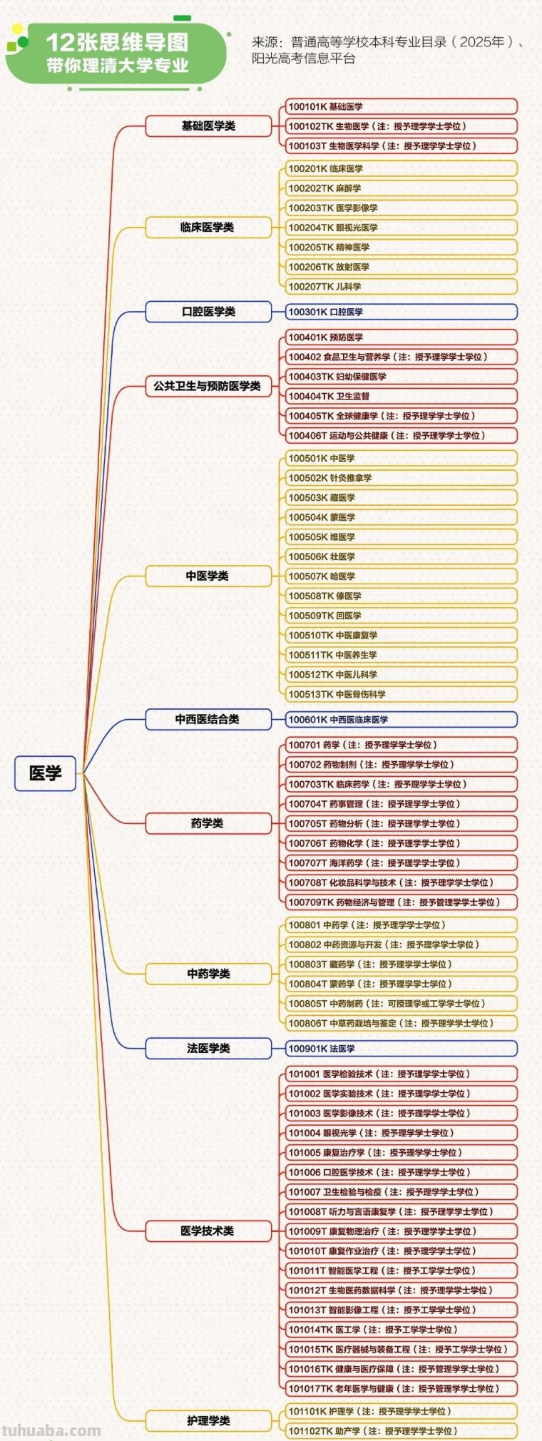 志愿填报必看！12张思维导图带你理清大学专业 - 图画吧TUHUABA