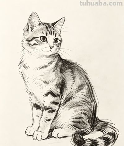 一纸素描 画尽猫咪的软萌与安静丨Jasper分享 - 图画吧TUHUABA