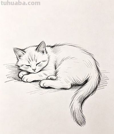 一纸素描 画尽猫咪的软萌与安静丨Jasper分享 - 图画吧TUHUABA