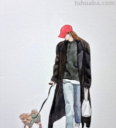 人物淡彩速写，画风治愈松弛 - 图画吧TUHUABA