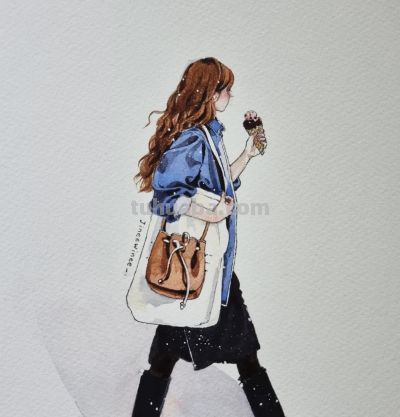 人物淡彩速写，画风治愈松弛 - 图画吧TUHUABA
