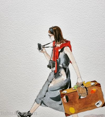 人物淡彩速写，画风治愈松弛 - 图画吧TUHUABA