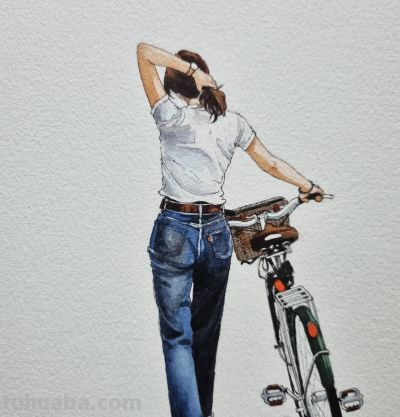 人物淡彩速写，画风治愈松弛 - 图画吧TUHUABA
