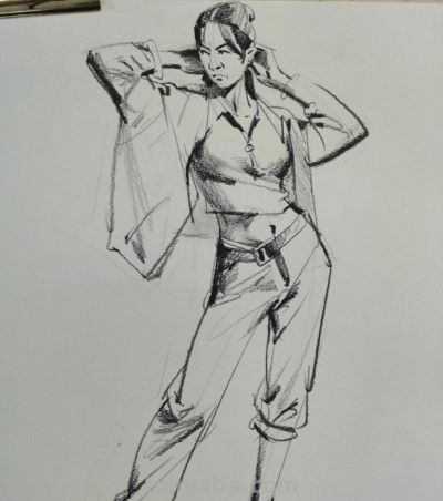 梁生老师速写动态快写作品 - 图画吧TUHUABA