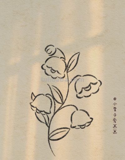 铃兰花花简笔画步骤图 - 图画吧TUHUABA